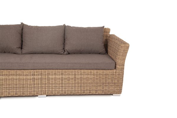"Капучино" диван из искусственного ротанга трехместный, цвет соломенный — изображение 4