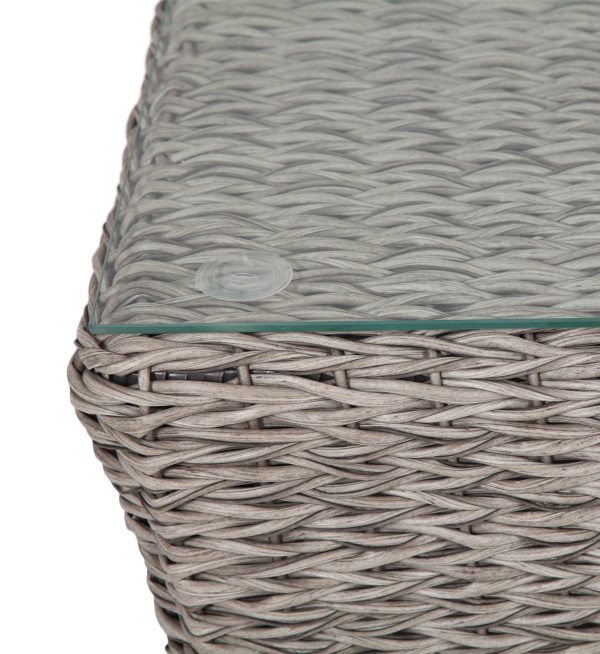 "Капучино" журнальный столик из искусственного ротанга (гиацинт), цвет cерый — изображение 4