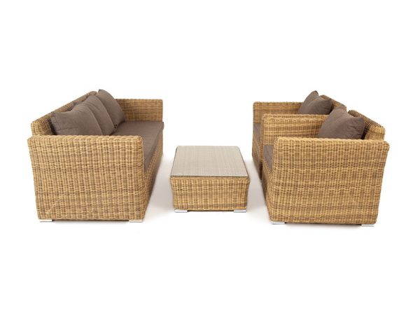 "Капучино" лаунж-зона из искусственного ротанга, цвет соломенный — изображение 3