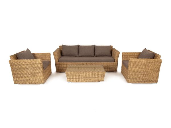 "Капучино" лаунж-зона из искусственного ротанга, цвет соломенный — изображение 5