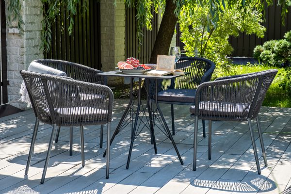 "Конте" интерьерный стол из HPL 63x63см, цвет "серый гранит" — изображение 5