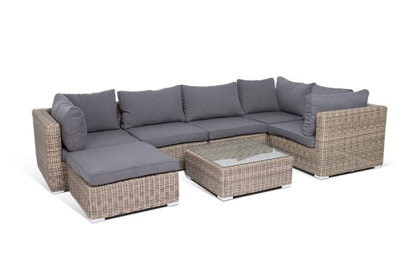 "Лунго" модуль диванный прямой с подушками, цвет соломенный — изображение 4