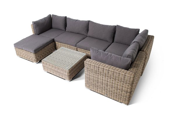 "Лунго" модуль диванный прямой с подушками, цвет соломенный — изображение 5