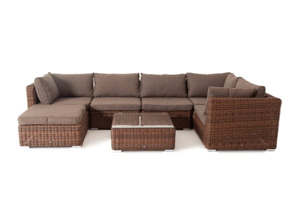 "Лунго" модуль диванный угловой с подушками, цвет коричневый — изображение 3