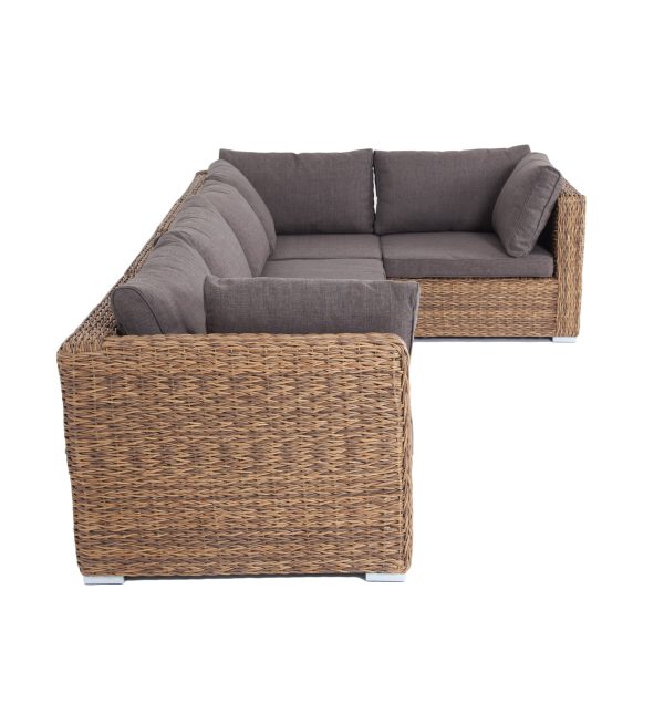 "Лунго" трансформирующийся диван из искусственного ротанга (гиацинт), цвет соломенный — изображение 3