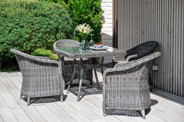 "Равенна" плетеное кресло из искусственного ротанга, цвет графит — изображение 5