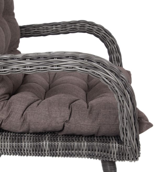 "Толедо" кресло плетеное с подушками, цвет графит — изображение 3