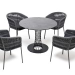 "Диего" обеденная группа на 4 персоны со стульями "Бордо" плетения колос