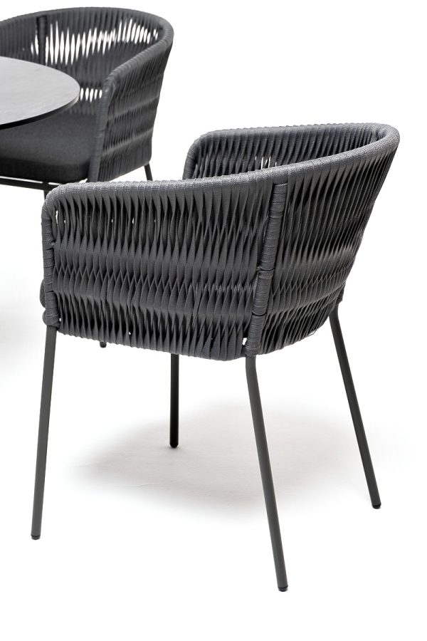 "Диего" обеденная группа на 4 персоны со стульями "Бордо" плетения колос, столешница "серый гранит" — изображение 4