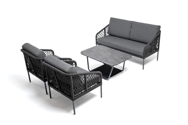 "Канны" лаунж-зона 4-местная из роупа узелкового плетения