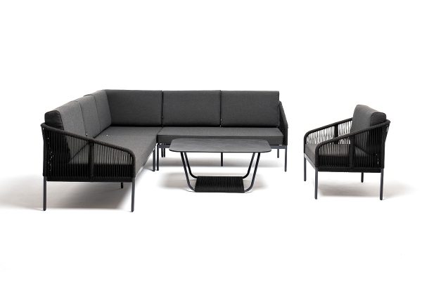 "Канны" модульная угловая лаунж-зона из роупа (веревки), цвет темно-серый — изображение 3