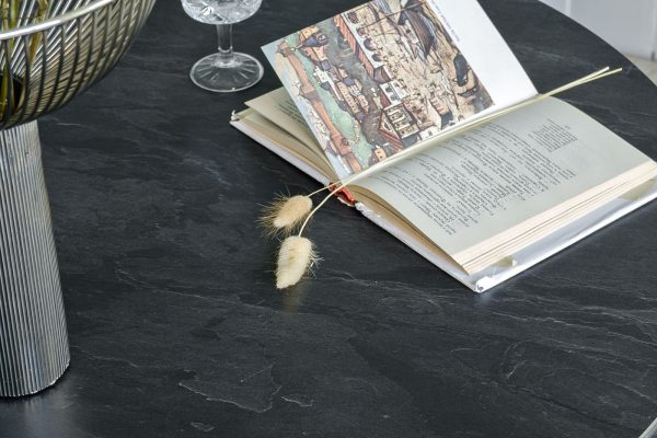 "Конте" интерьерный стол из HPL круглый Ø70см, цвет "серый гранит" — изображение 4