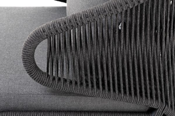 "Милан" лаунж-зона 5-местная плетеная из роупа (веревки), каркас алюминиевый серый, роуп темно-серый — изображение 4