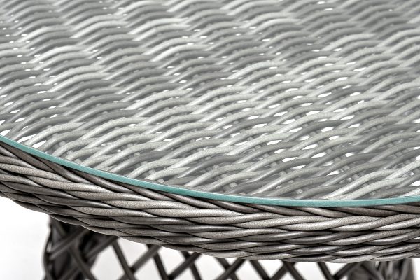 "Эспрессо" плетеный круглый стол, диаметр 80 см, цвет графит — изображение 4