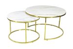 Кофейный столик Goldy Marble (набор из 2-х штук) 0.4x0.8x0.8м