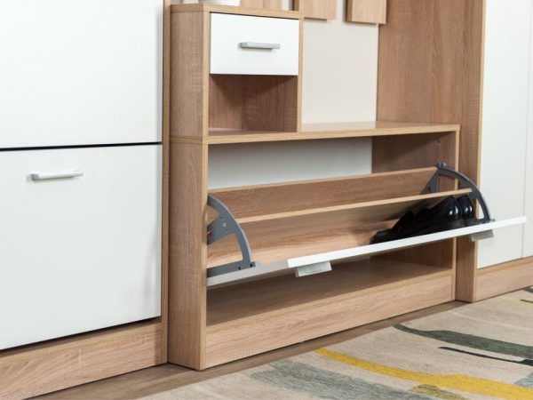 Прихожая «Интер», Дуб сонома/белый — изображение 3