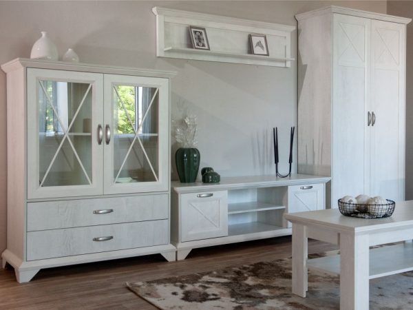 Шкаф «Лорена» 2-х дверный, Бетон Паин белый — изображение 4