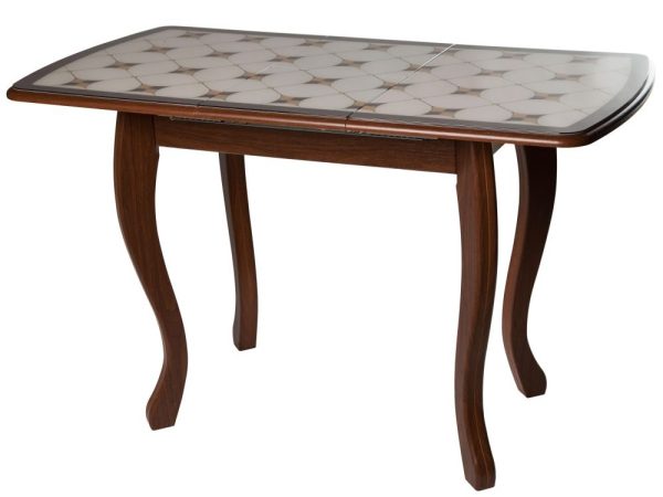 Стол М58 «Альба» мини стекло ДП1-02-06, Инкрустация плитка, мореная береза — изображение 5