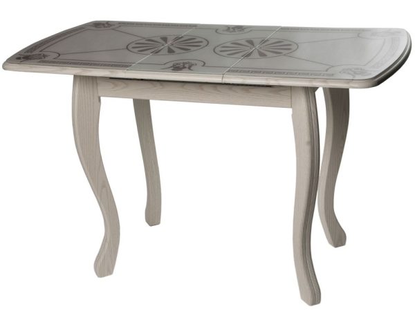 Alba-mini_-Inkrustatsiya_2-Patina-25_-MDF_3 Стол М58 «Альба» мини стекло ДП1-02-06, Инкрустация-2, патина 25 — изображение 5