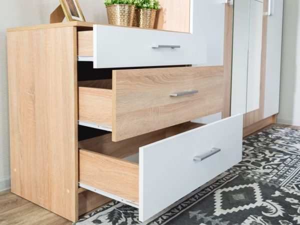 Спальня «Алена» 3 дв. шк, Дуб сонома/белый — изображение 5