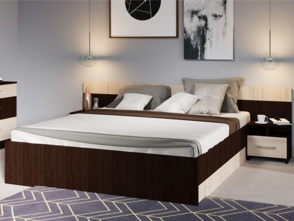 Спальня «Алена» без шкафа, Венге/Дуб молочный — изображение 3