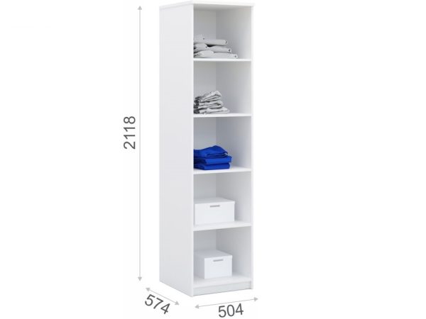 Шкаф «Аврора» 1дв, Белый/Ателье светлый — изображение 3