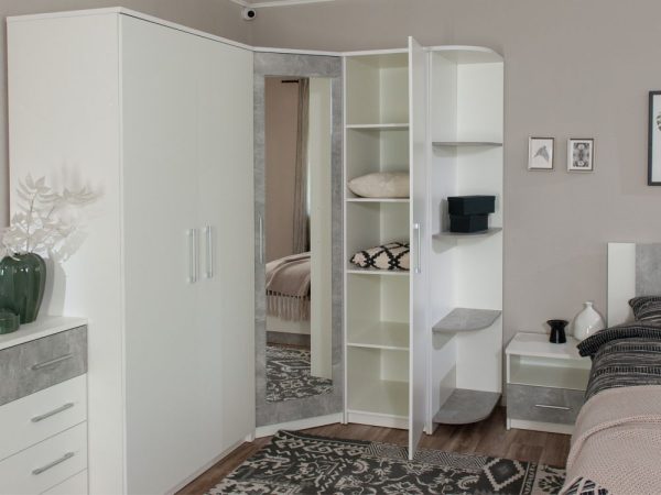 Шкаф «Аврора» 1дв, Белый/Ателье светлый — изображение 4