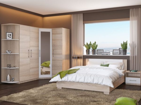 Дуб сонома/Белый