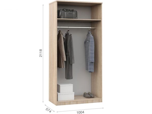 Шкаф «Аврора» 2дв, Дуб сонома/Белый — изображение 3