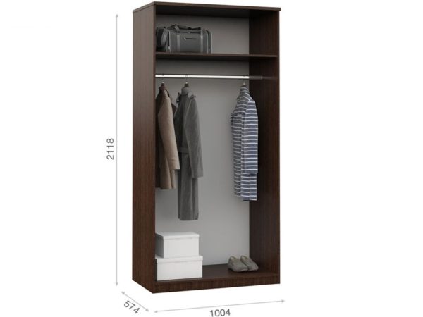 Avrora-SHkaf-2_dv_-Venge_1 Шкаф «Аврора» 2дв, Венге/Дуб молочный — изображение 3