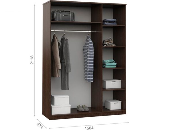 Avrora-SHkaf-3_dv_-Venge_1 Шкаф «Аврора» 3дв, Венге/Дуб молочный — изображение 3