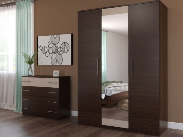 Avrora-SHkaf-3_dv_-Venge_5 Шкаф «Аврора» 3дв, Венге/Дуб молочный — изображение 4