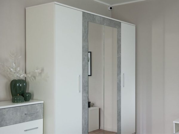 Спальня «Аврора» 4дв шк, Белый/Ателье светлый — изображение 5