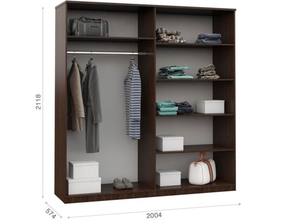 Шкаф «Аврора» 4дв, Венге/Дуб молочный — изображение 3