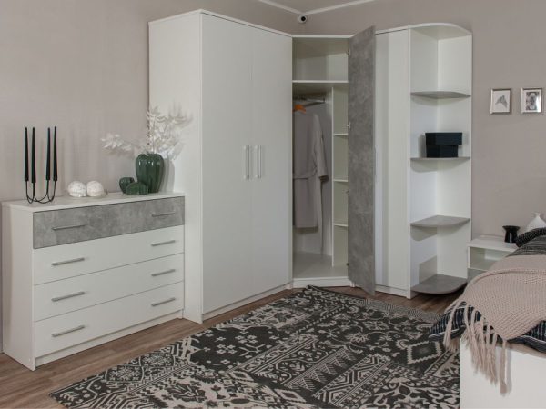 Стеллаж «Аврора», Белый/Ателье светлый — изображение 4