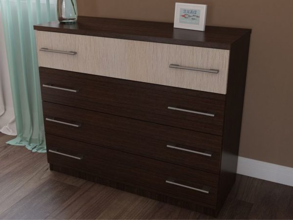 Комод «Аврора» 4ящ, Венге/Дуб молочный — изображение 4