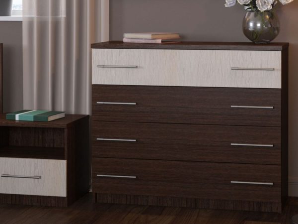 Комод «Аврора» 4ящ, Венге/Дуб молочный — изображение 5