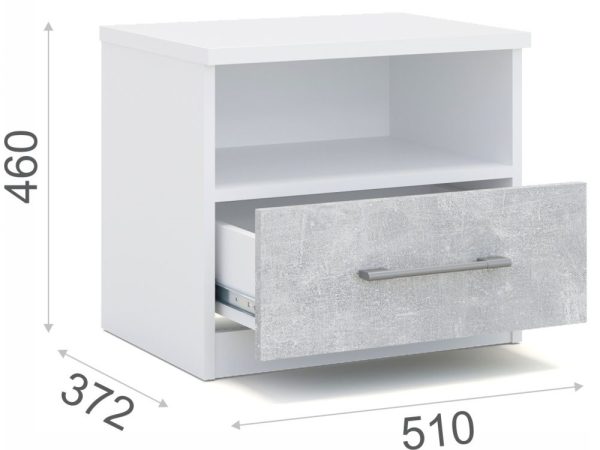 Тумба Аврора (комплект 2шт.), Белый/ателье светлый — изображение 3