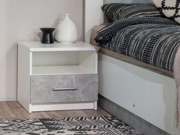 Кровать «Аврора» 160*200 (основание ЛДСП), Белый/Ателье светлый — изображение 5