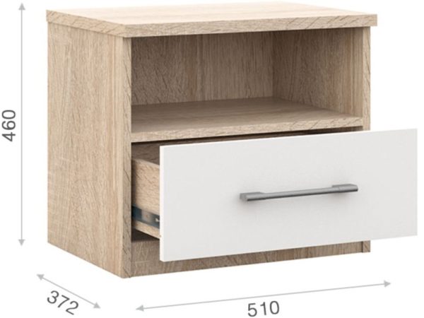 Тумба Аврора (комплект 2шт.), Дуб сонома/Белый — изображение 3