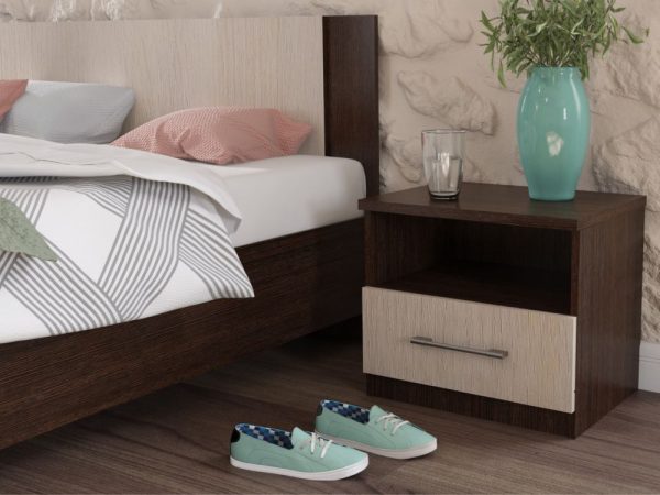 Avrora-tumba_-venge_2 Кровать «Аврора» 120*200 (основание ЛДСП), Венге/Дуб молочный — изображение 4