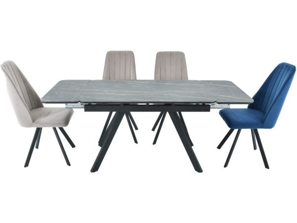 Обеденная группа AROOMA (стол Леон + 4 стула Сильвио Vivaldi), черный — изображение 4