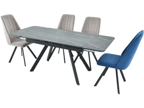 Обеденная группа AROOMA (стол Леон + 4 стула Сильвио Vivaldi), черный — изображение 3