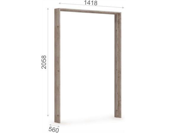 Портал шкафа «Джулия» 3дв, Крафт серый — изображение 3