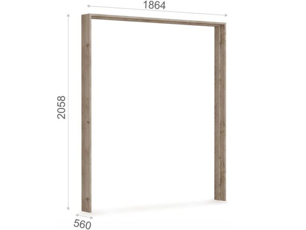 Портал шкафа «Джулия» 4дв, Крафт серый — изображение 3