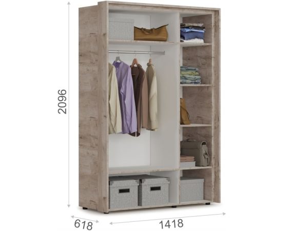 Портал шкафа «Джулия» 3дв, Крафт серый — изображение 5