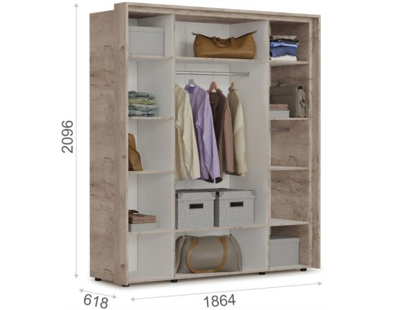 Портал шкафа «Джулия» 4дв, Крафт серый — изображение 5