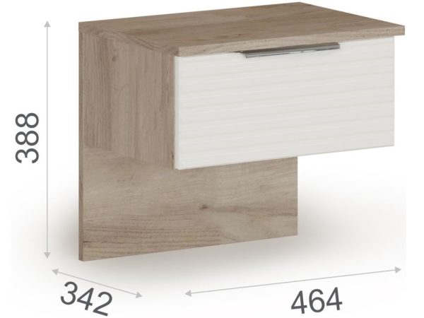 Тумба «Джулия» 1ящ (2шт.), Крафт серый/белый глянец — изображение 3