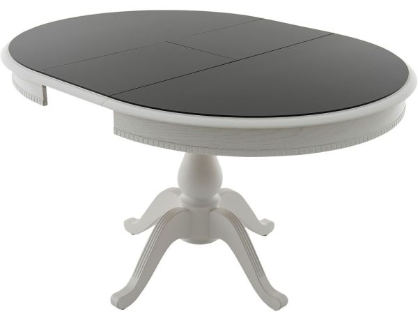 Стол «Фабрицио 1» GLASS (D 1000), белый с черным — изображение 4