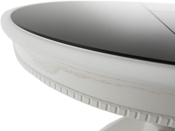 Стол «Фабрицио 1» GLASS (D 1000), белый с черным — изображение 5